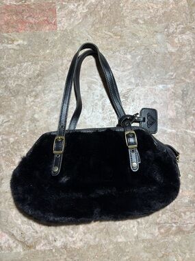Black Roxy Faux Fur Shoulder Bag - Roxy
